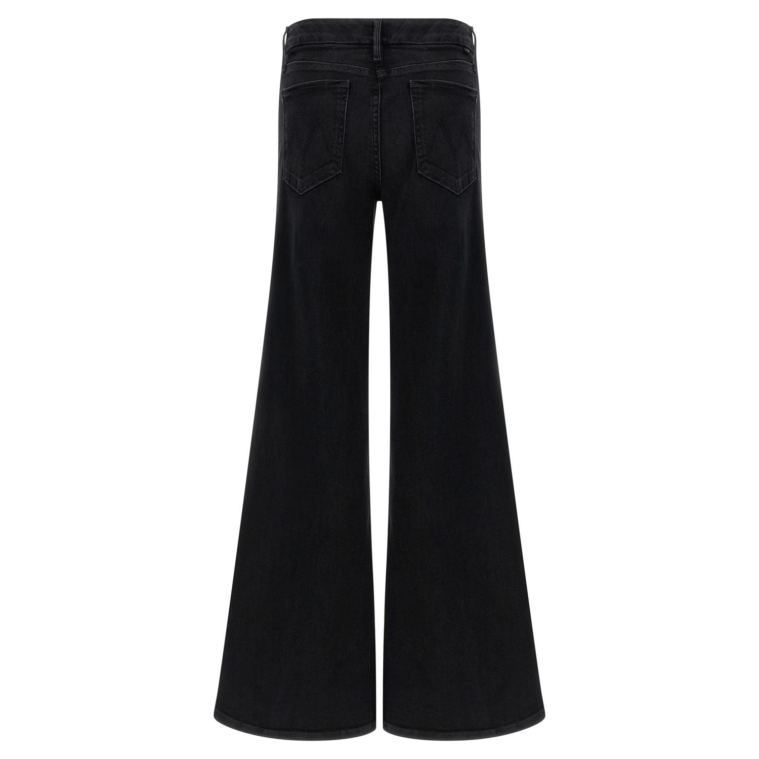 Mother Denim Black Cotton Flared Jeans