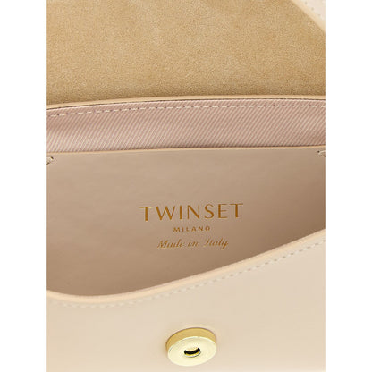 Twinset White Leather Shoulder Bag