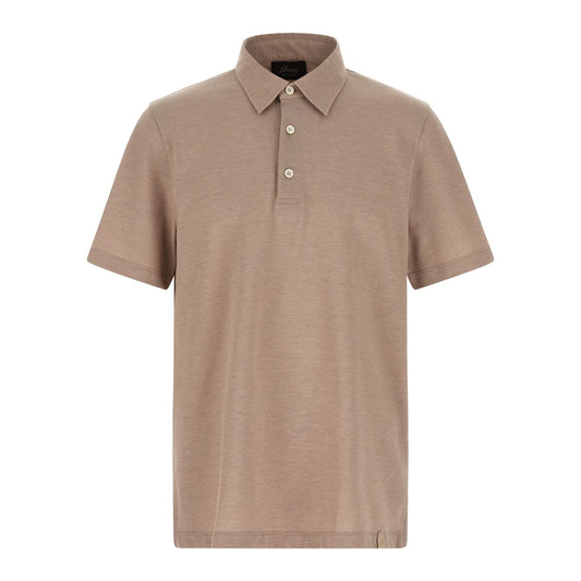Brioni Beige Cotton Polo Shirt