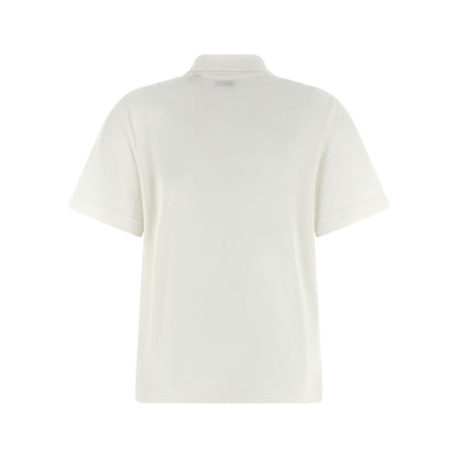 Burberry White Cotton Polo Shirt
