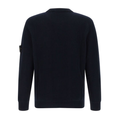 Stone Island Blue Cotton Cardigan