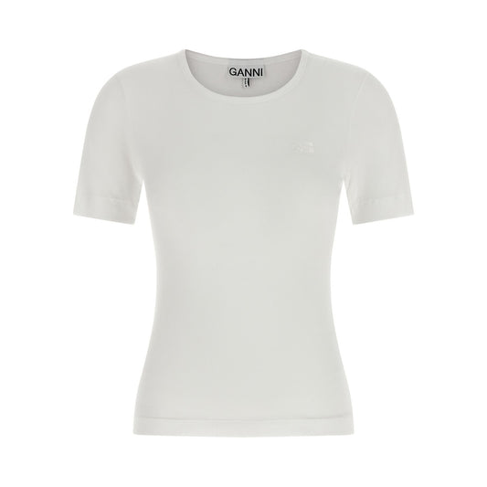 Ganni White Organic Cotton T-Shirt