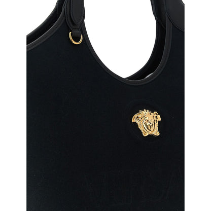 Versace Black Cotton Tote Bag