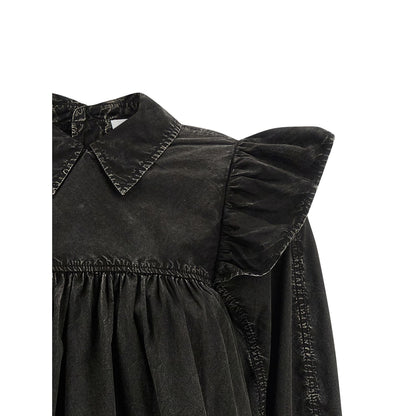 Ganni Black Organic Cotton Blouse
