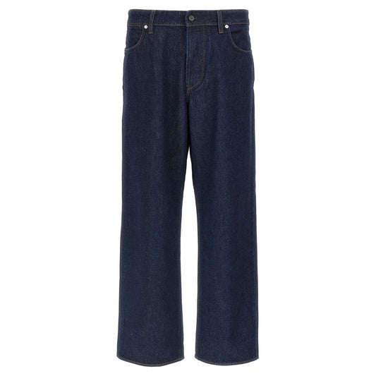 Stone Island Blue Cotton Relaxed Fit Jeans