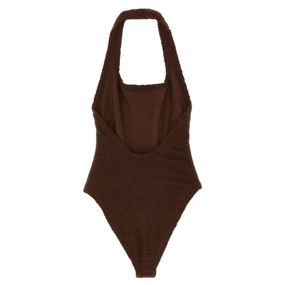 Hunza G Brown Polyamide One-Piece Swimsuit