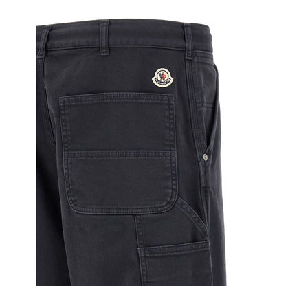 Moncler Blue Cotton Cargo Pants
