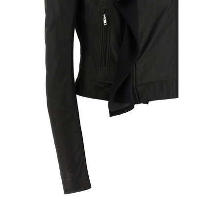 Rick Owens Black Lamb Leather Leather Jacket