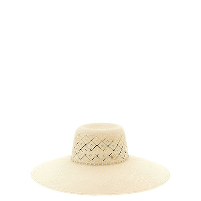 Maison Michel Beige Fabric Sunhat