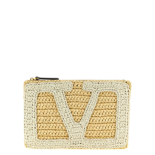 Valentino Garavani White Viscose Clutch Bag