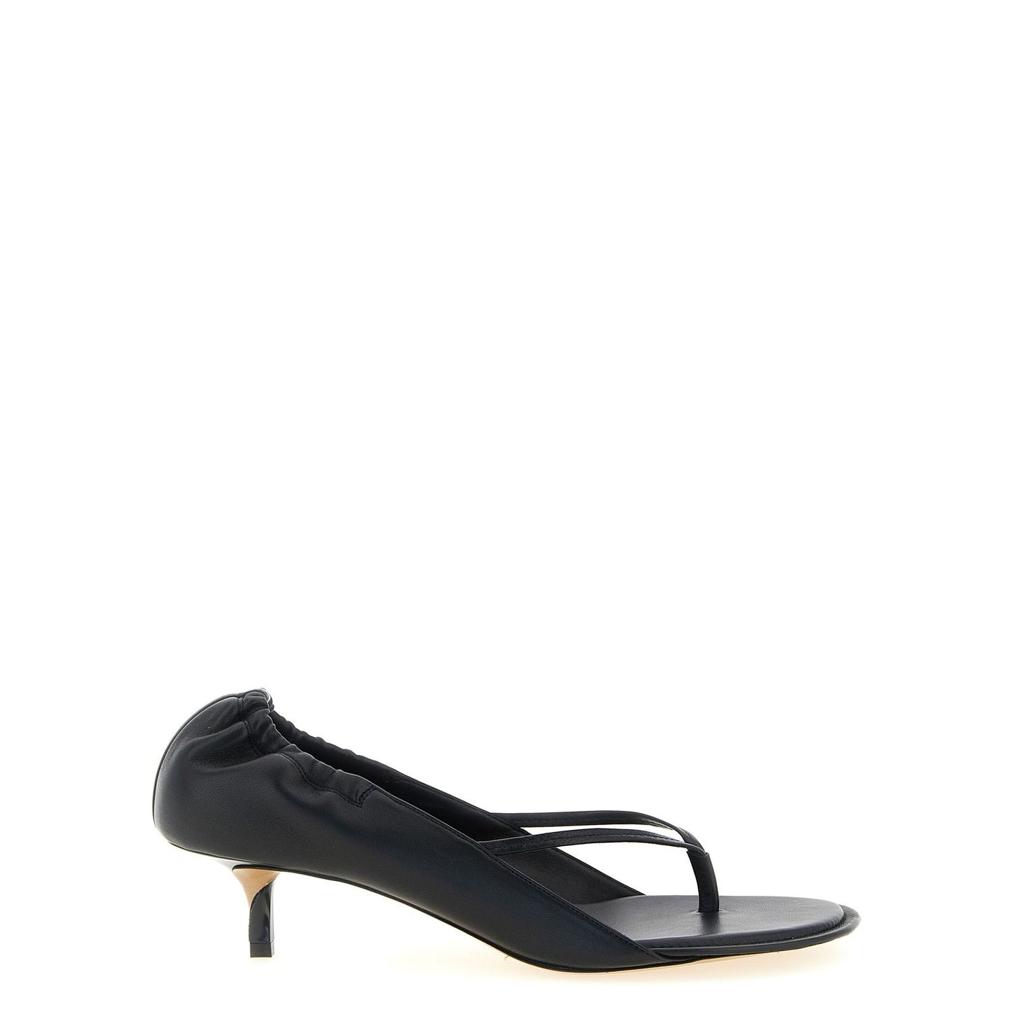 Jacquemus Black Lamb Leather Flat Sandals