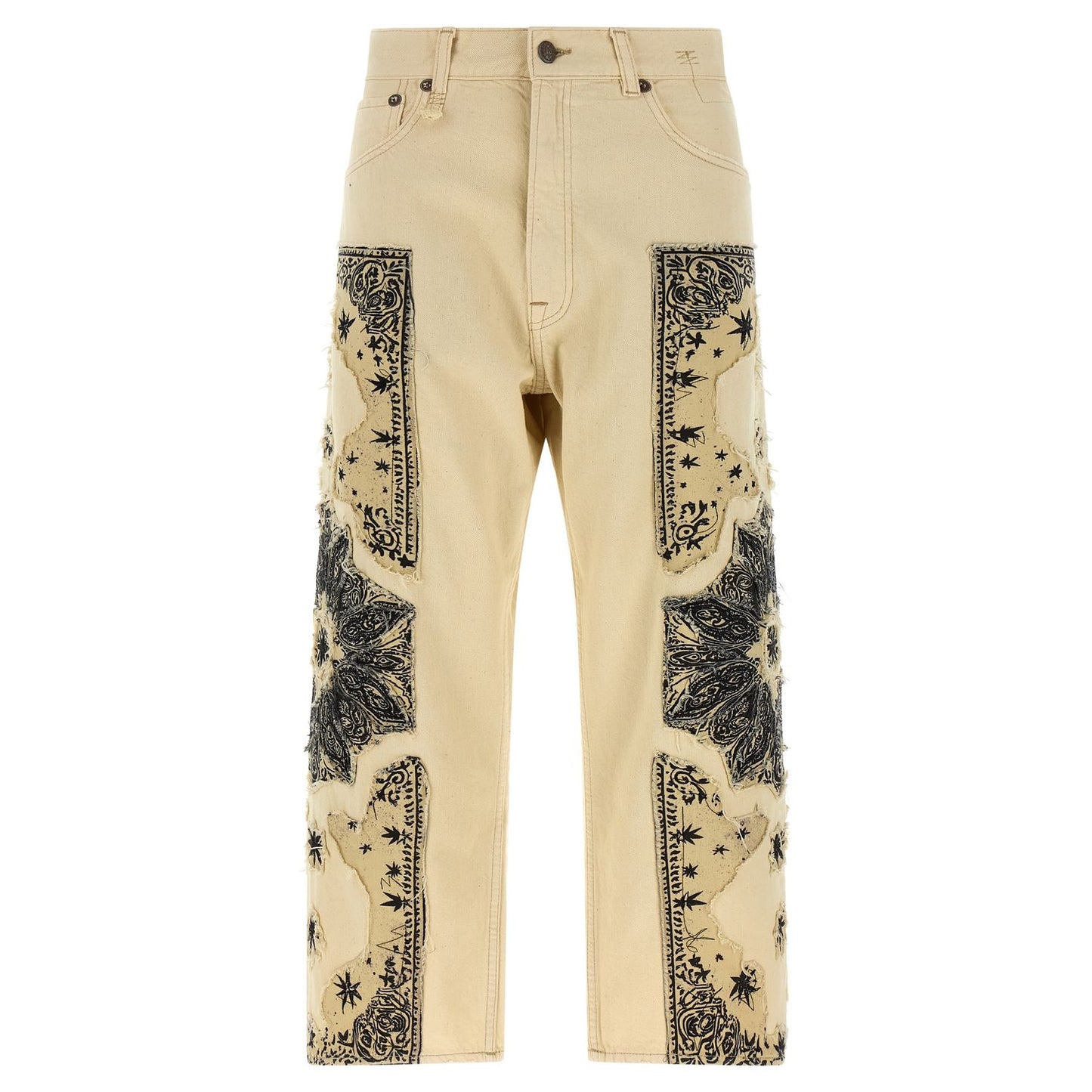 R13 Beige Cotton Straight-Leg Jeans