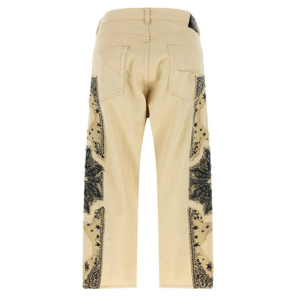 R13 Beige Cotton Straight-Leg Jeans