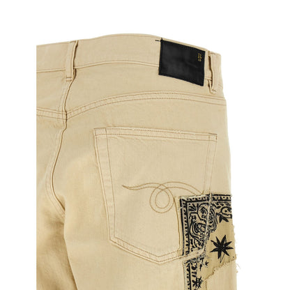 R13 Beige Cotton Straight-Leg Jeans