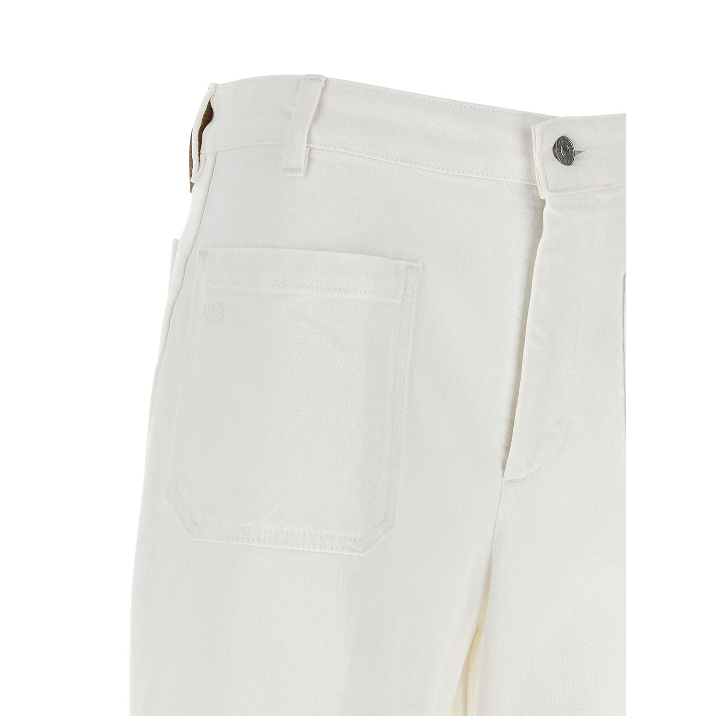 Victoria Beckham White Cotton Flared Jeans