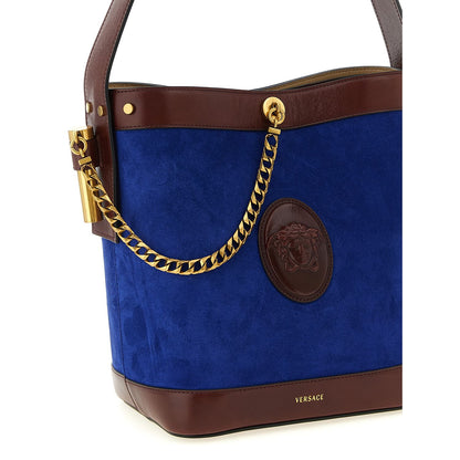Versace Blue Calfskin Shoulder Bag