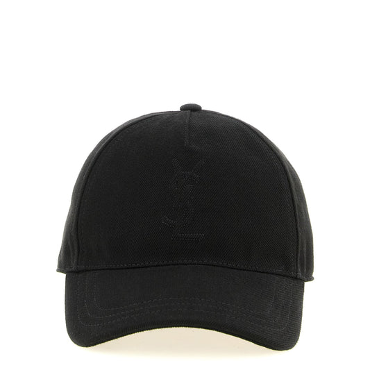 Saint Laurent Black Cotton Cap (Baseball Hat)