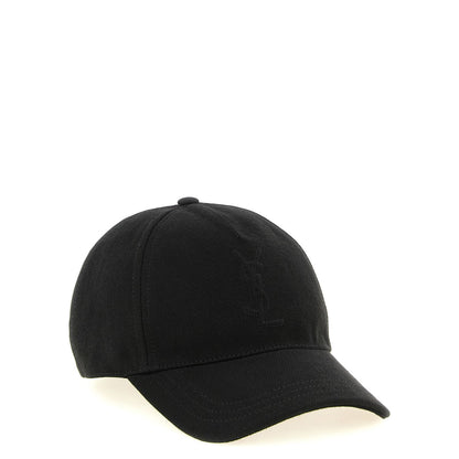 Saint Laurent Black Cotton Cap (Baseball Hat)