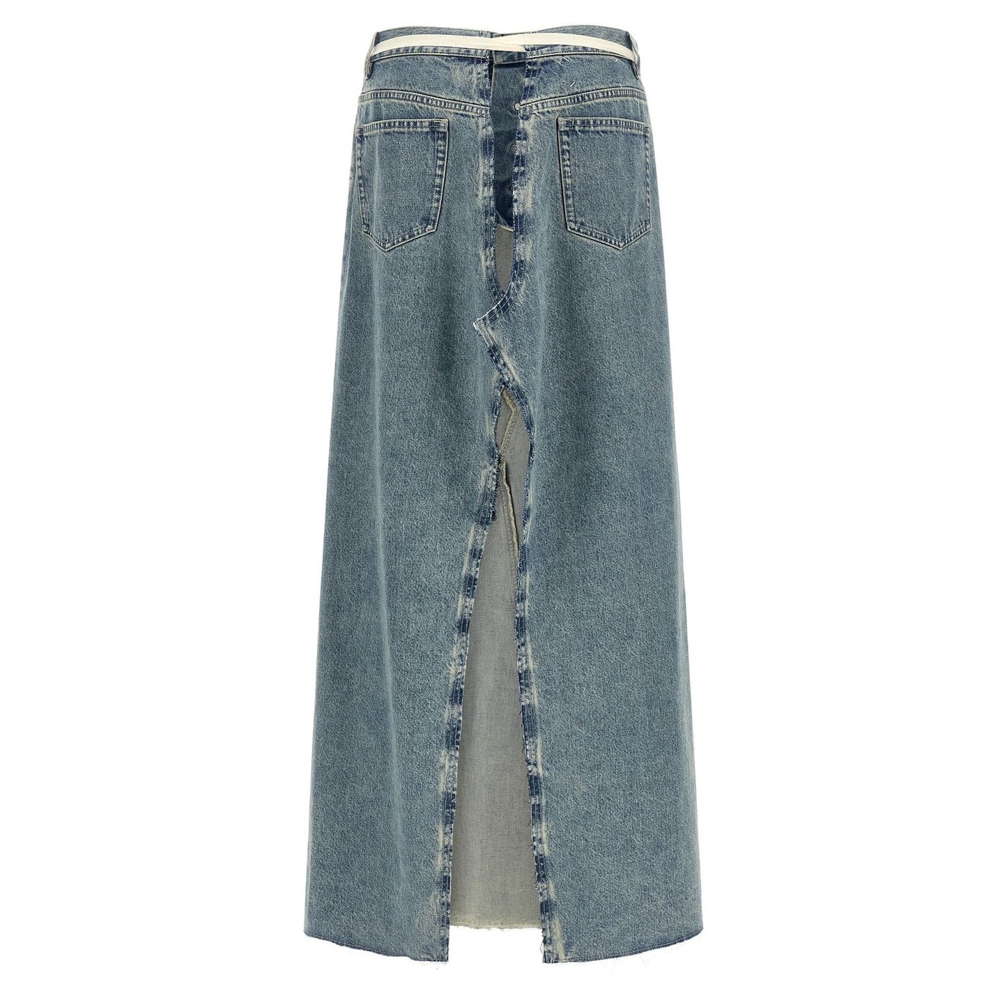 Maison Margiela Blue Cotton Mini Skirt