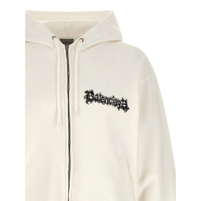 Balenciaga White Cotton Sweatshirt