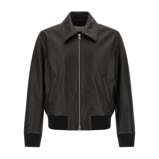 Ami Paris Black Lamb Leather Leather Jacket