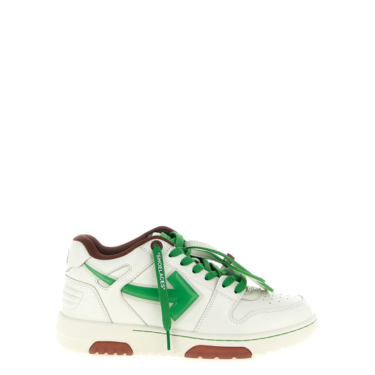 Off-White Bicolor Leather Athletic Sneakers