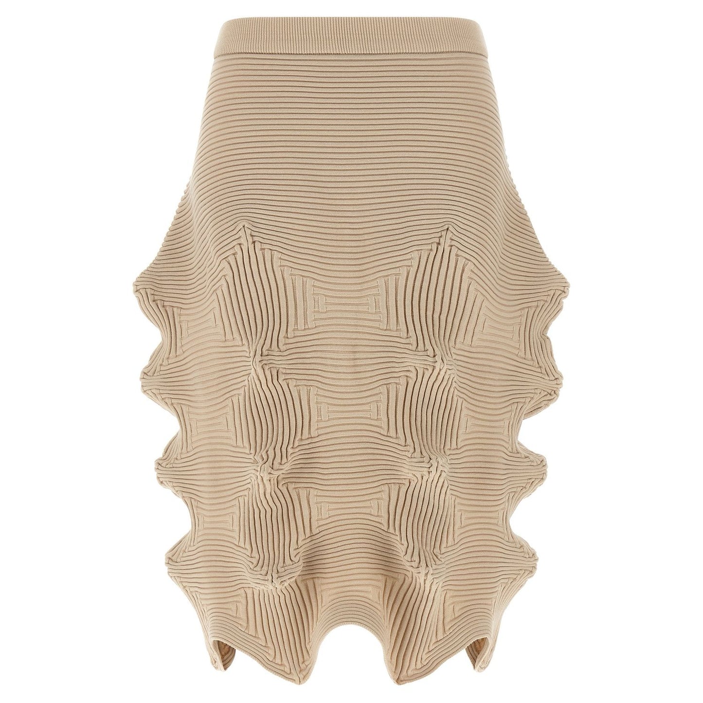Issey Miyake Beige Polyester Midi Skirt