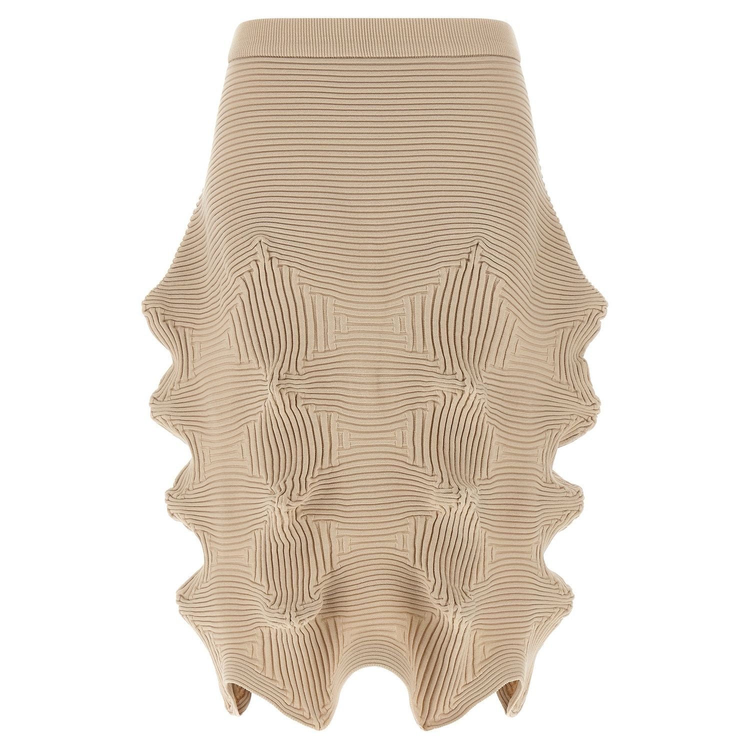 Issey Miyake Beige Polyester Midi Skirt