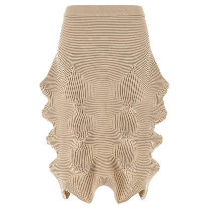 Issey Miyake Beige Polyester Midi Skirt