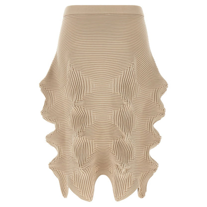 Issey Miyake Beige Polyester Midi Skirt
