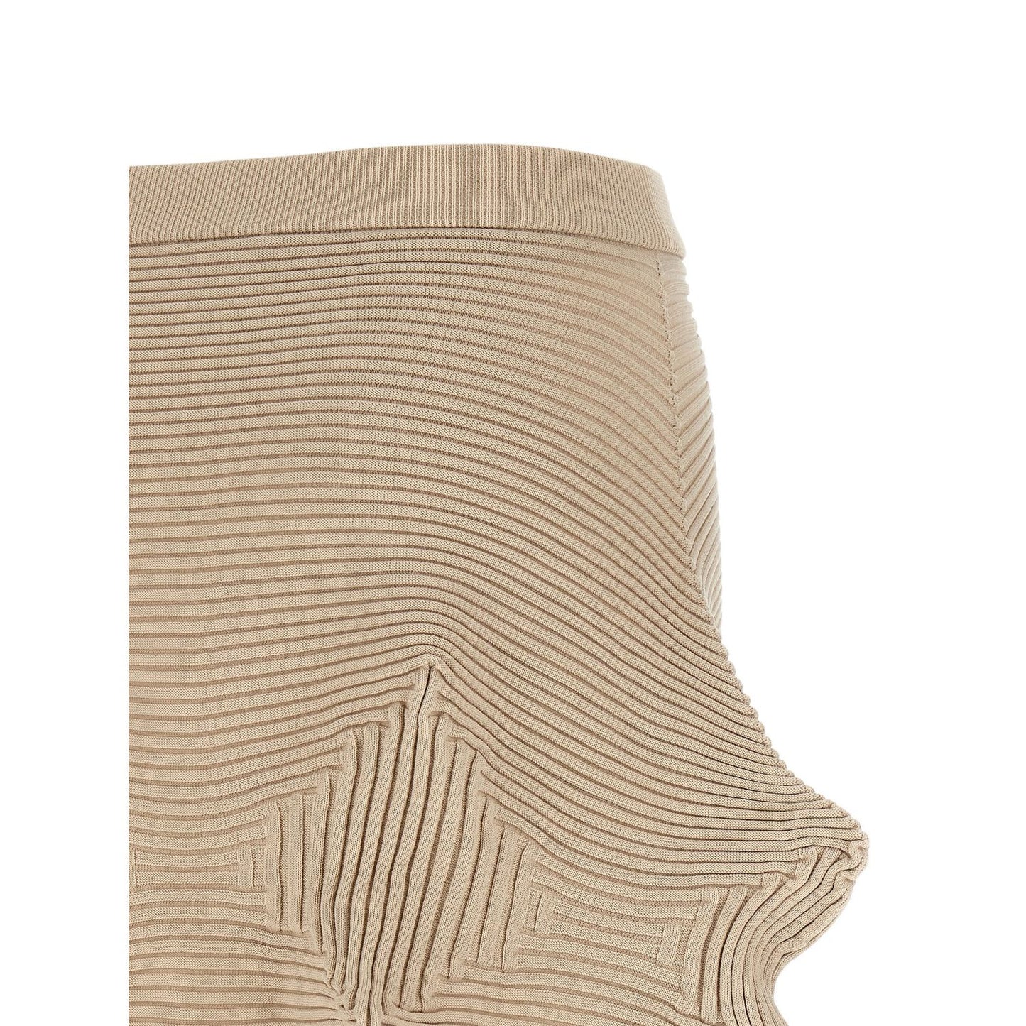 Issey Miyake Beige Polyester Midi Skirt