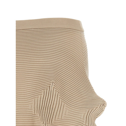 Issey Miyake Beige Polyester Midi Skirt
