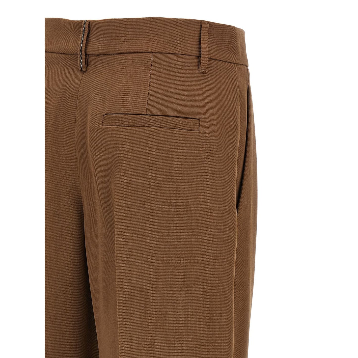 Brunello Cucinelli Brown Virgin Wool Casual Pants