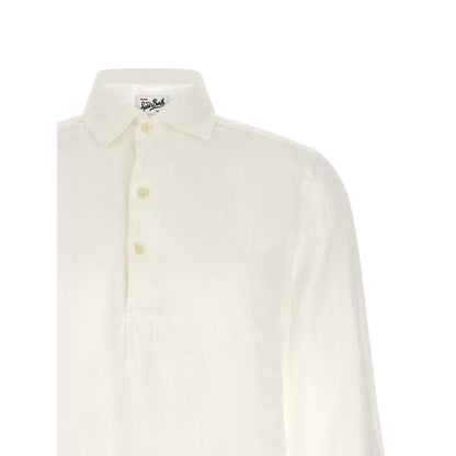 MC2 Saint Barth White Linen Polo Shirt
