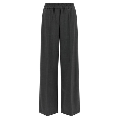 Brunello Cucinelli Gray Virgin Wool Flared Pants