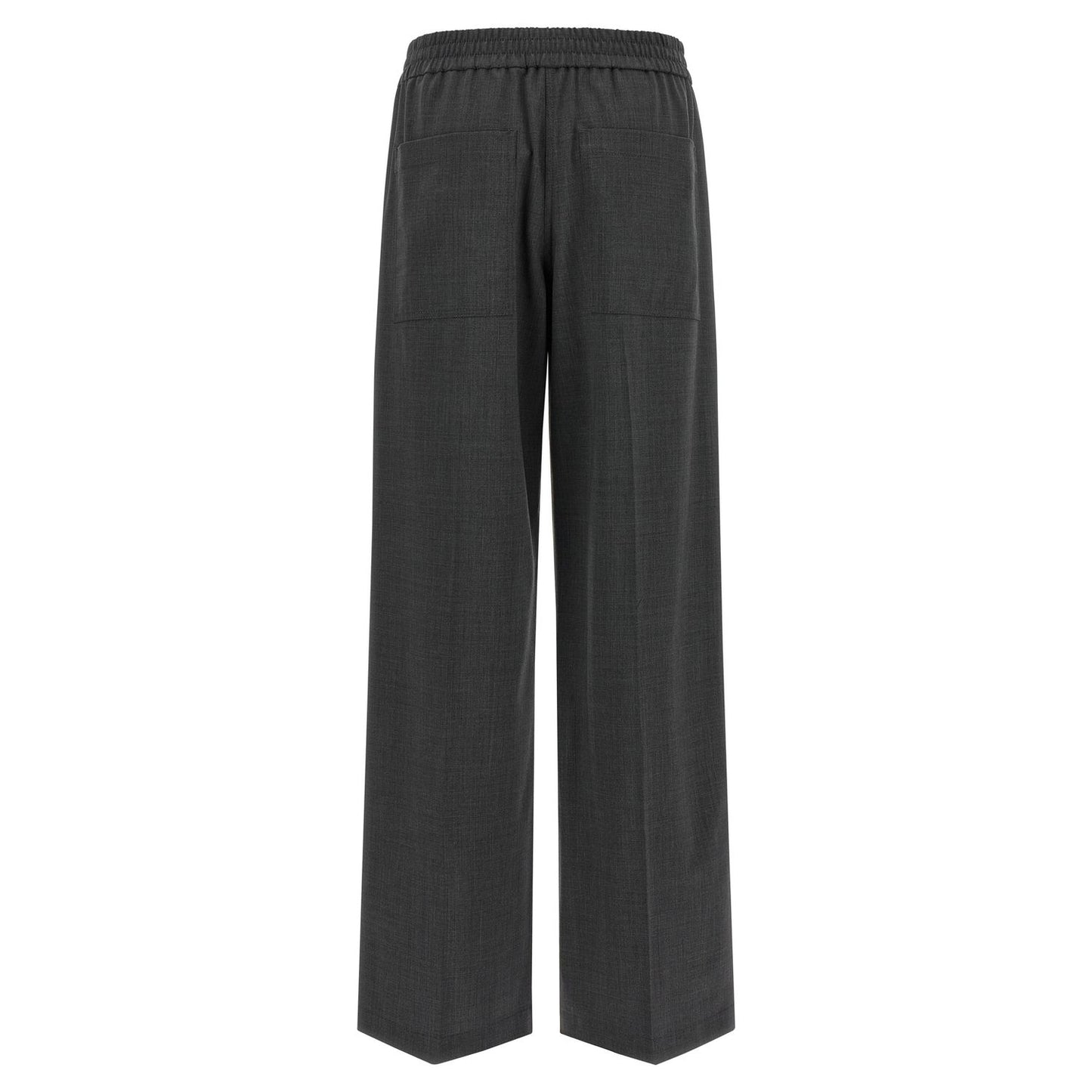Brunello Cucinelli Gray Virgin Wool Flared Pants
