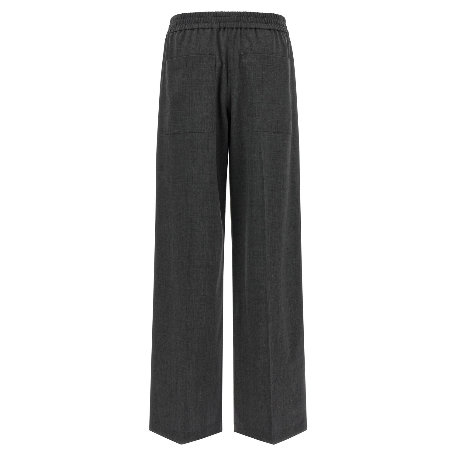 Brunello Cucinelli Gray Virgin Wool Flared Pants