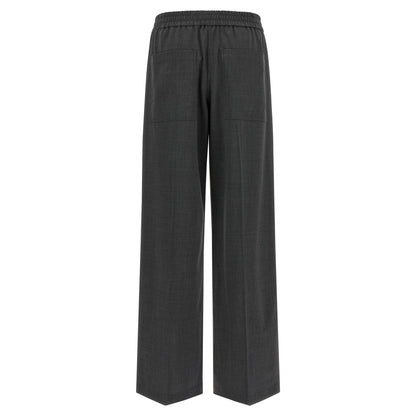 Brunello Cucinelli Gray Virgin Wool Flared Pants
