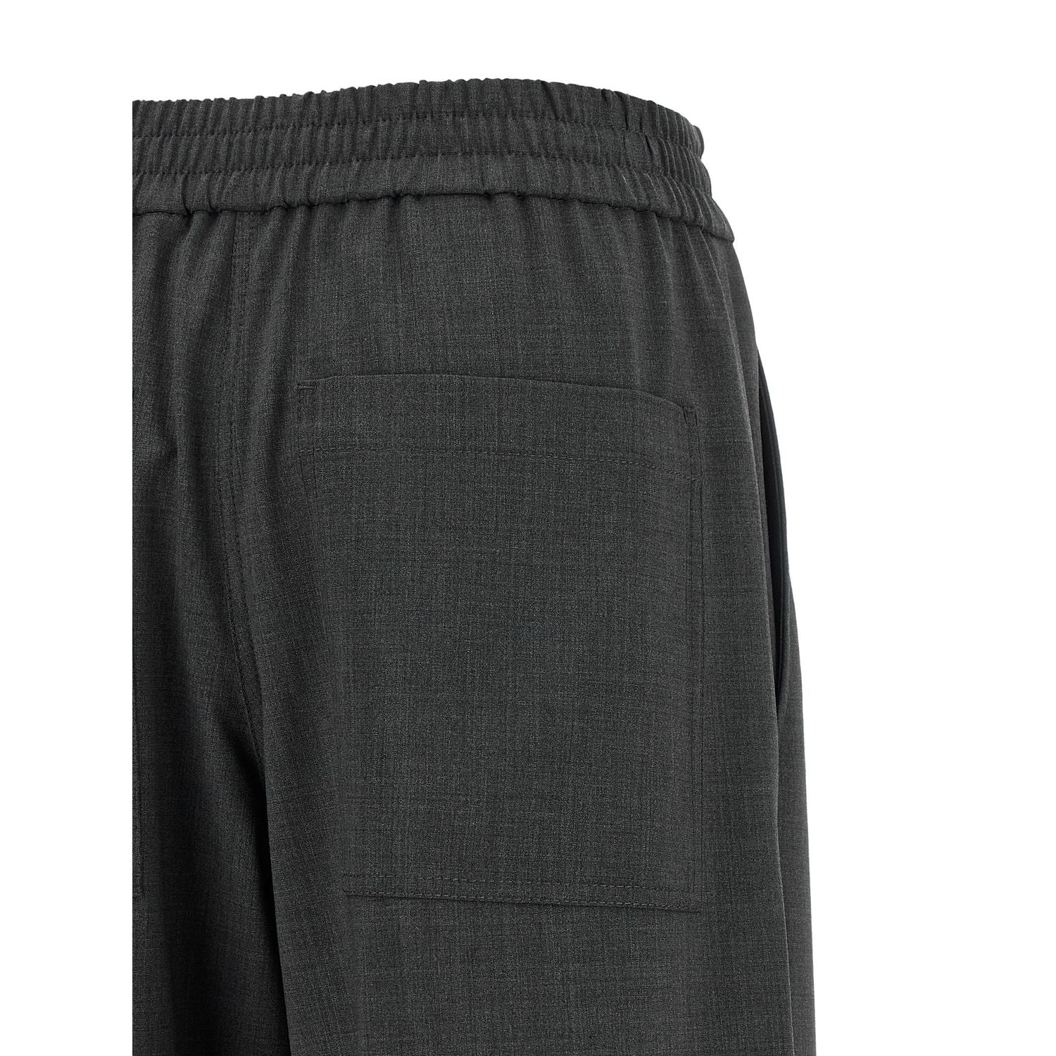 Brunello Cucinelli Gray Virgin Wool Flared Pants