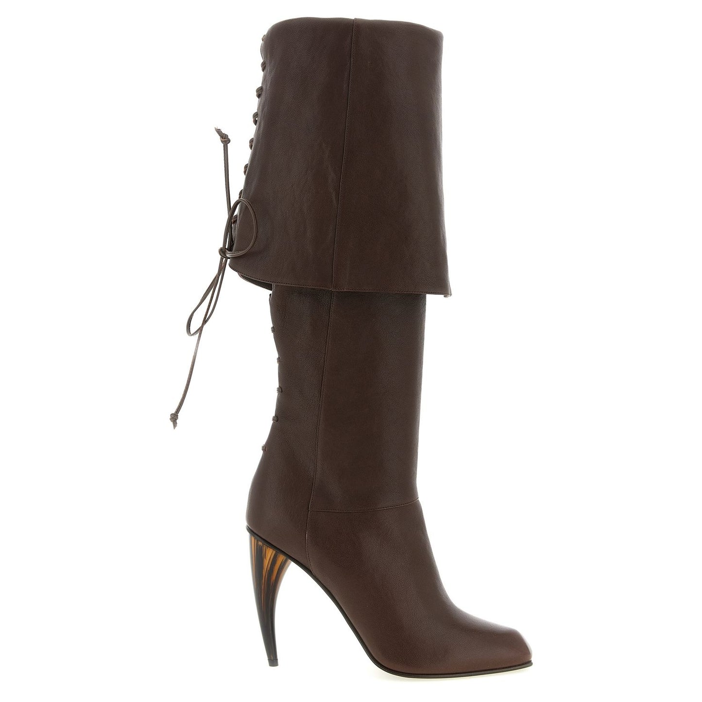 Alexander McQueen Brown Lamb Leather Over The Knee
