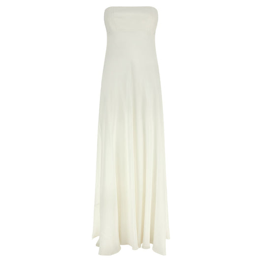 Giovanni Bedin White Silk Long Dress