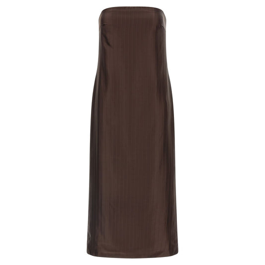Loulou De Saison Brown Viscose Midi Dress