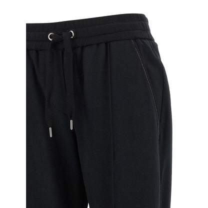 Brunello Cucinelli Black Cotton Joggers (Workout Pants)