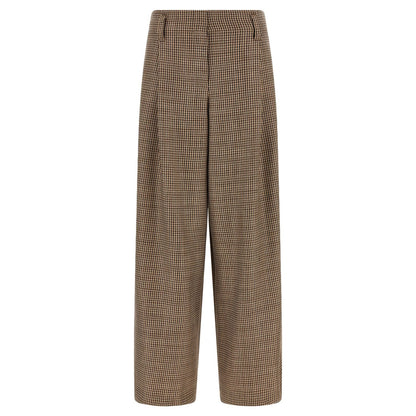 Brunello Cucinelli Brown Virgin Wool Flared Pants