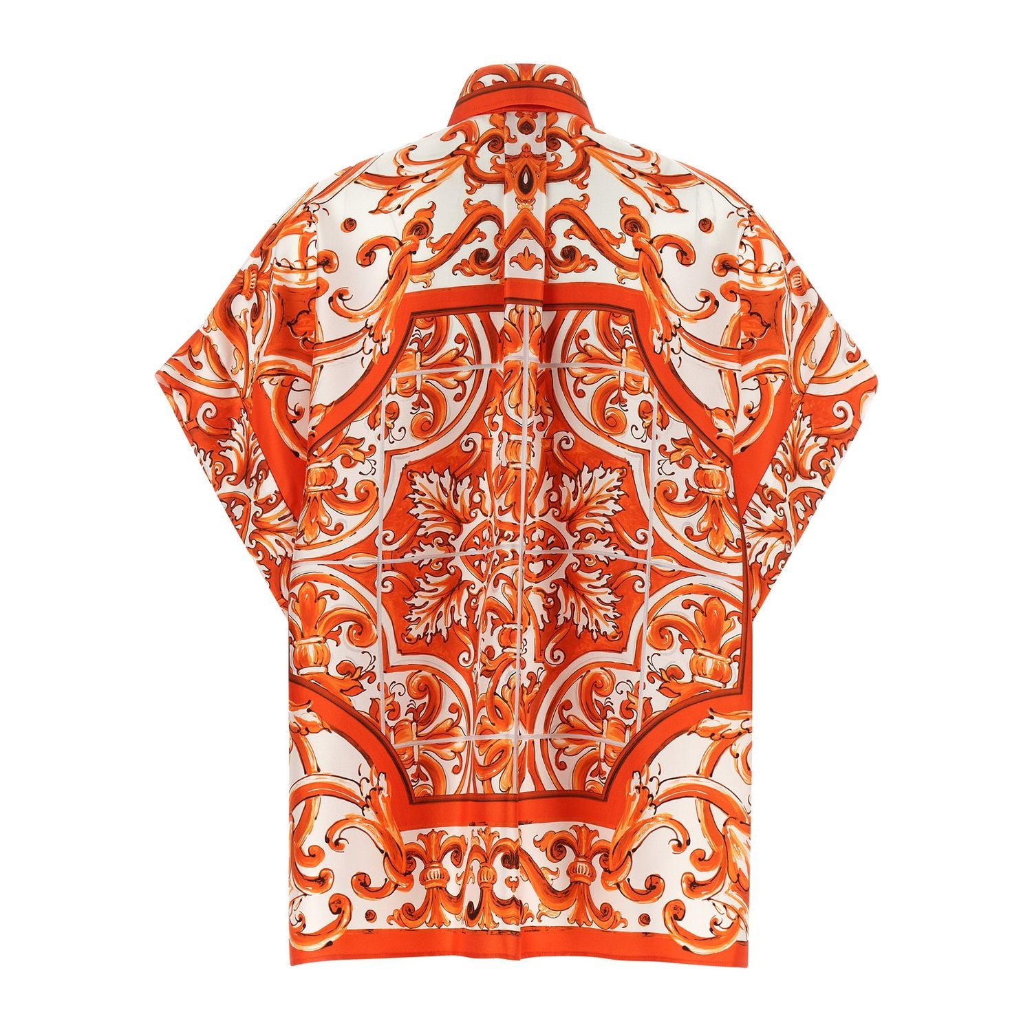 Dolce & Gabbana Orange Silk Blouse