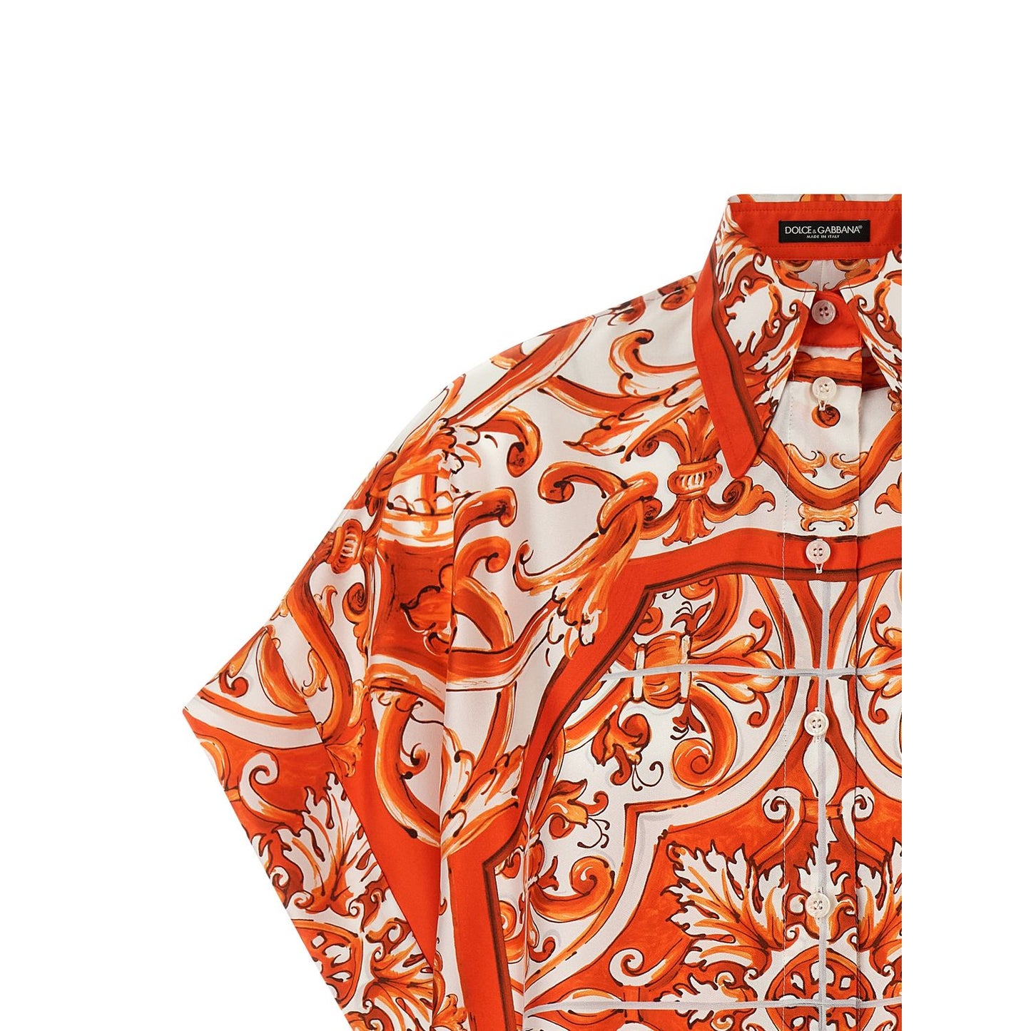 Dolce & Gabbana Orange Silk Blouse