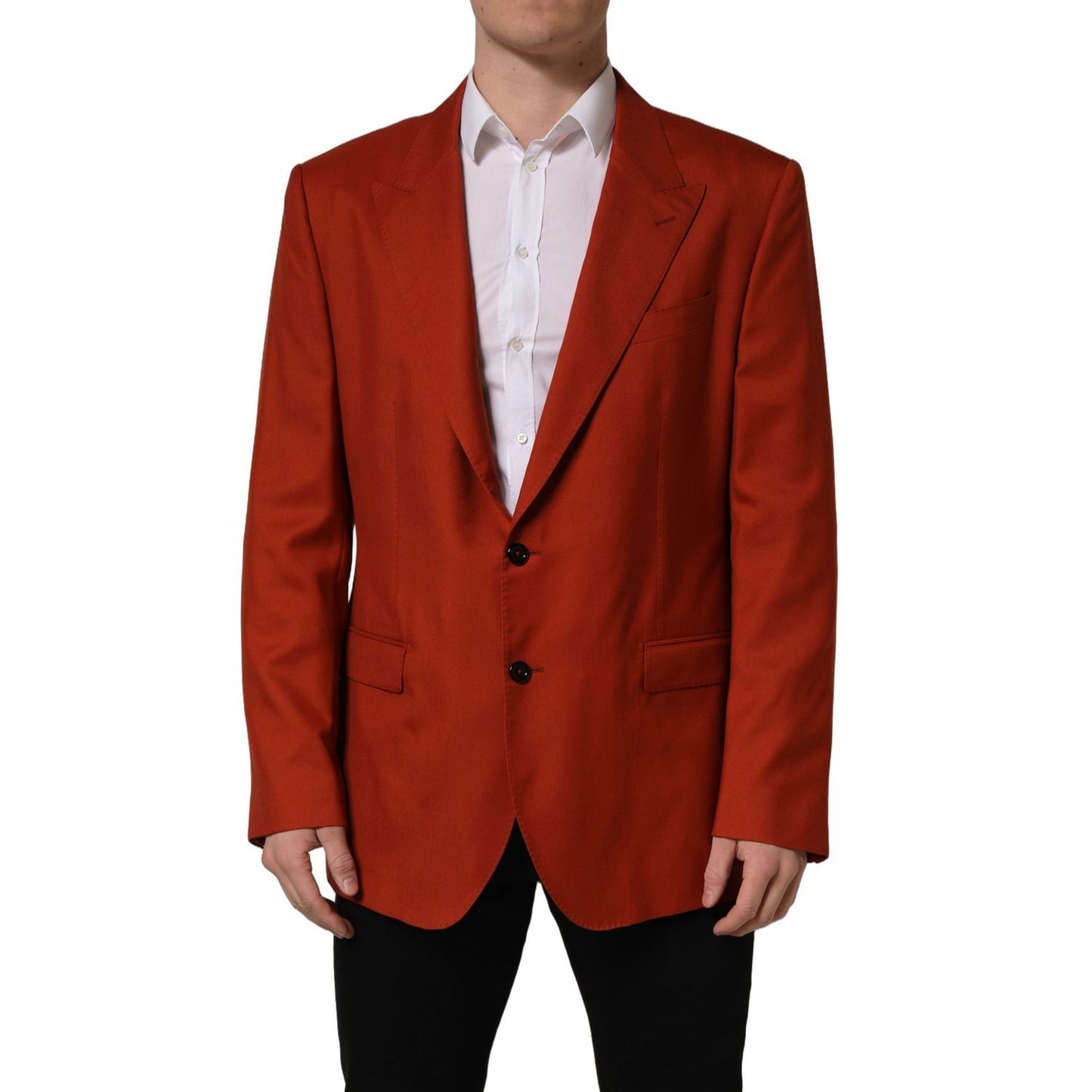 Dolce & Gabbana Red Cashmere Single Breasted Blazer Jacket