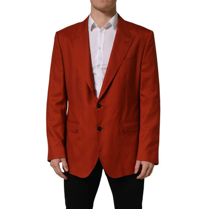 Dolce & Gabbana Red Cashmere Single Breasted Blazer Jacket