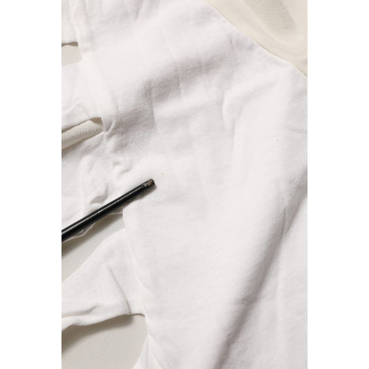 PINKO Off White Silk Sheer Round Neck Short Sleeves Blouse Top