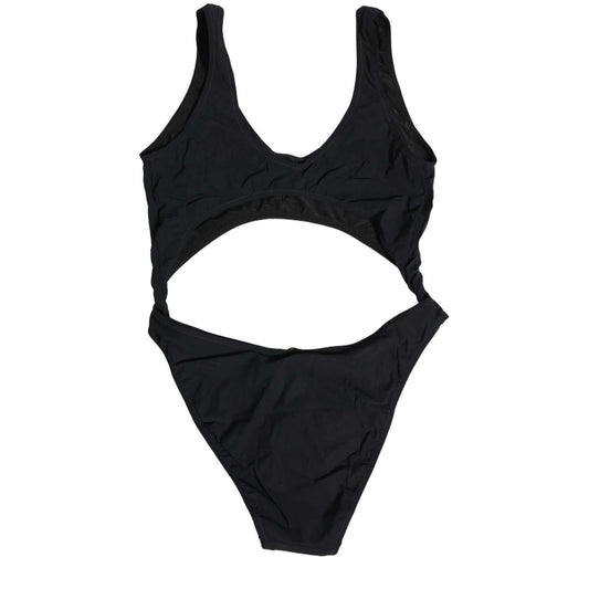 Dolce & Gabbana Black Cutout Logo One Piece Swimsuit Swimwear
